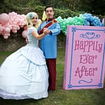 Happily Ever After Disney princess themed prop with balloons and character dress up