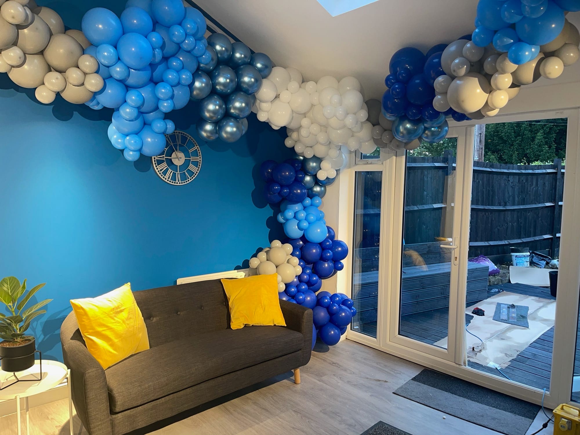 Blue, white and purple balloons 2